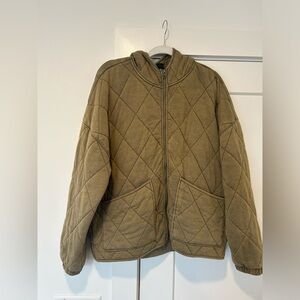 Wild Fable green quilted hood jacket